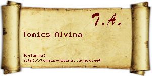 Tomics Alvina névjegykártya